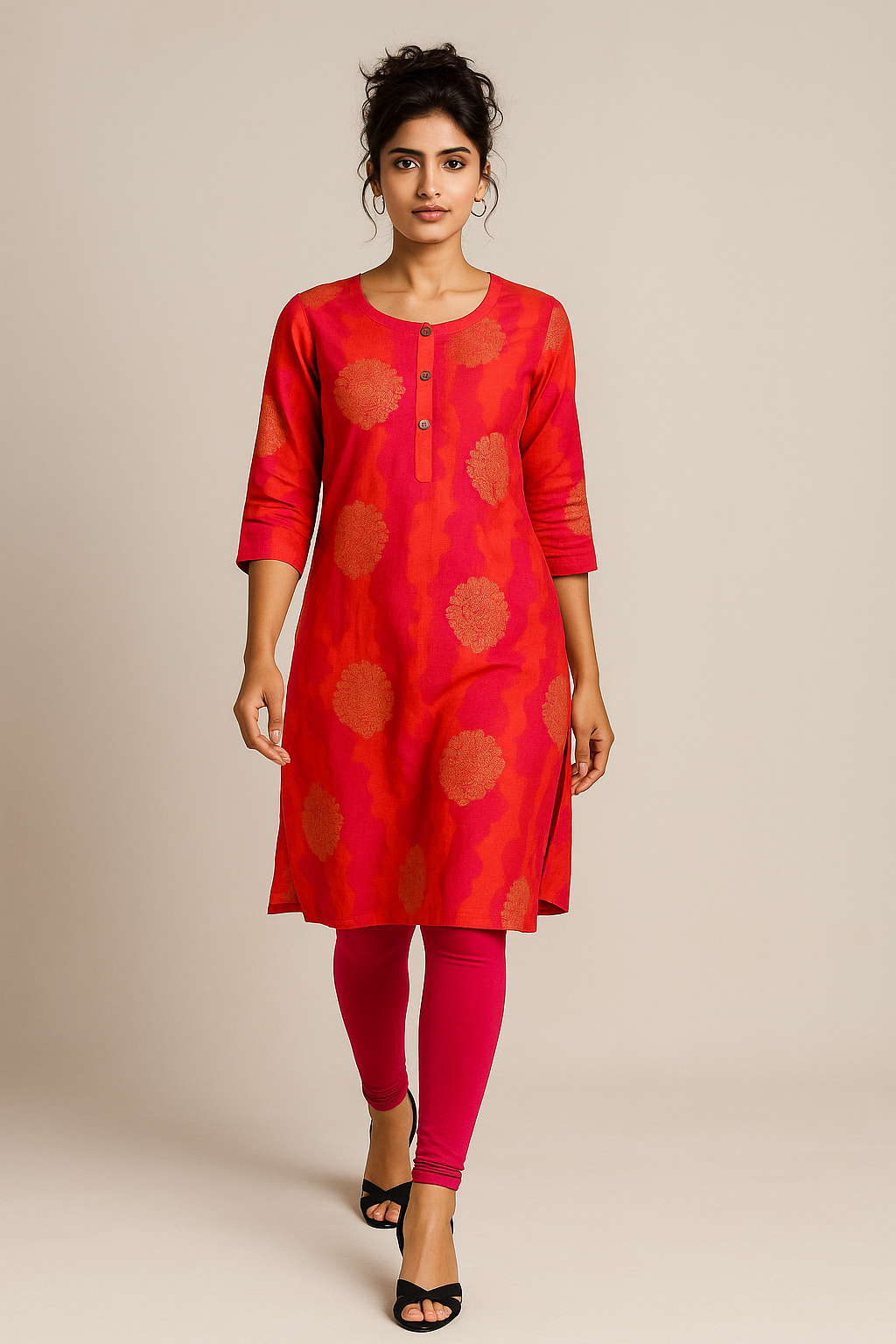 Shining Red Kurta