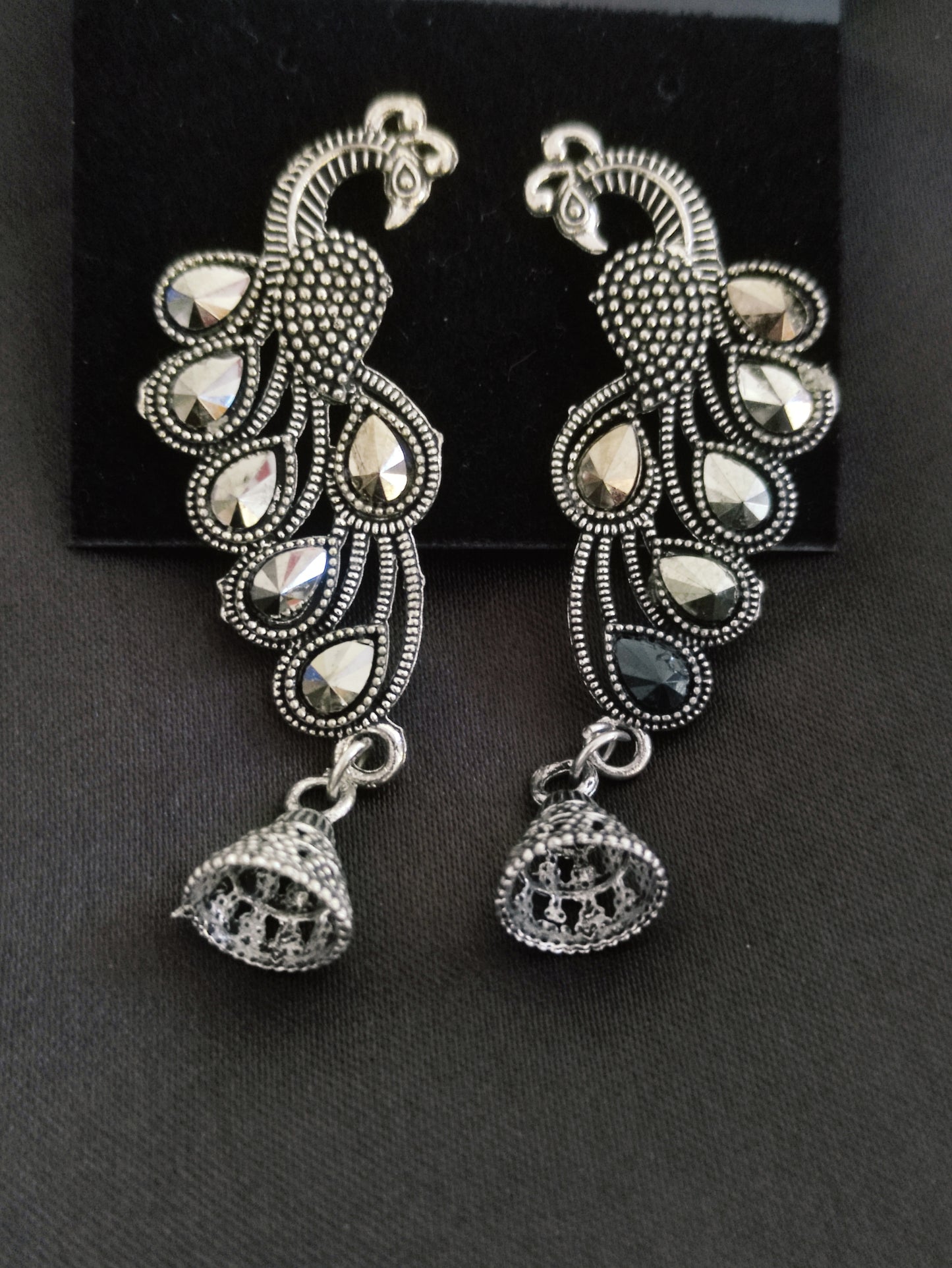 Oxidized Peocock Earring
