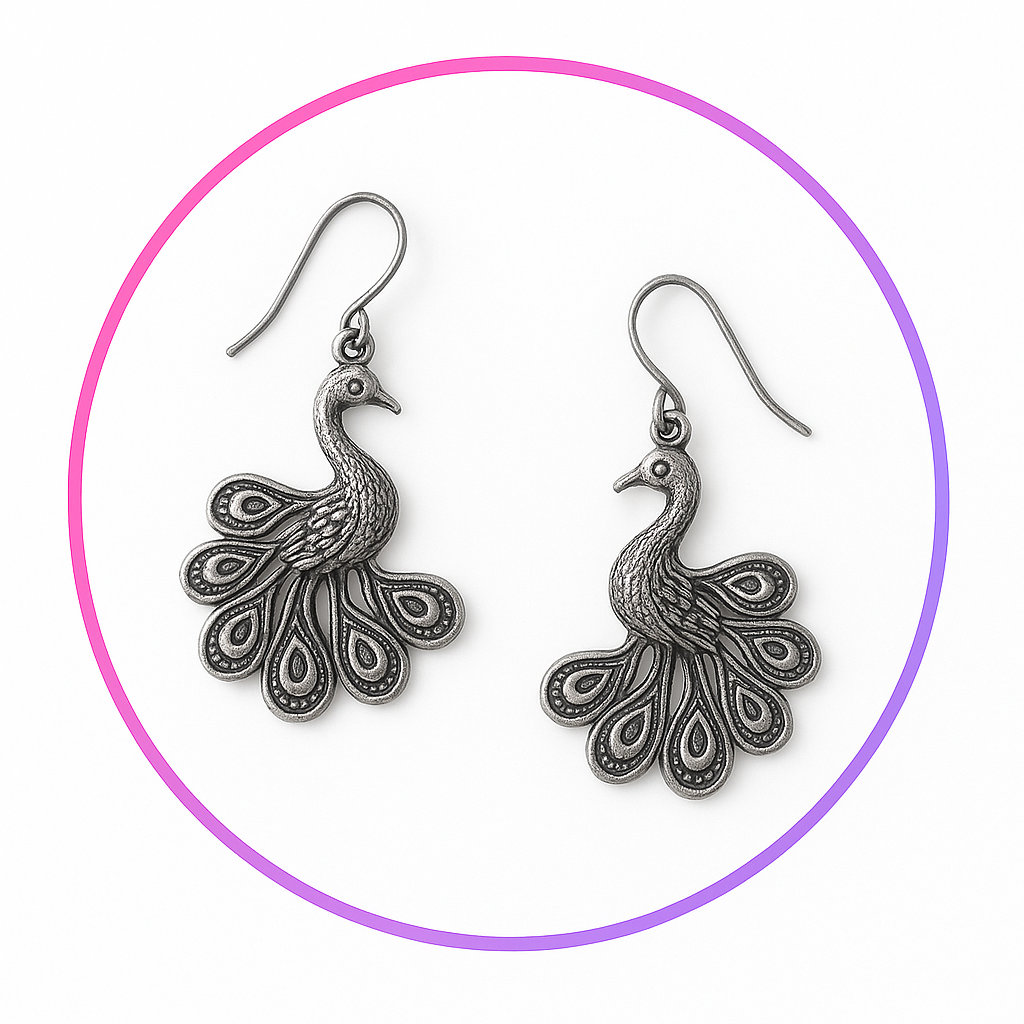 Peacock Oxidized Earrings