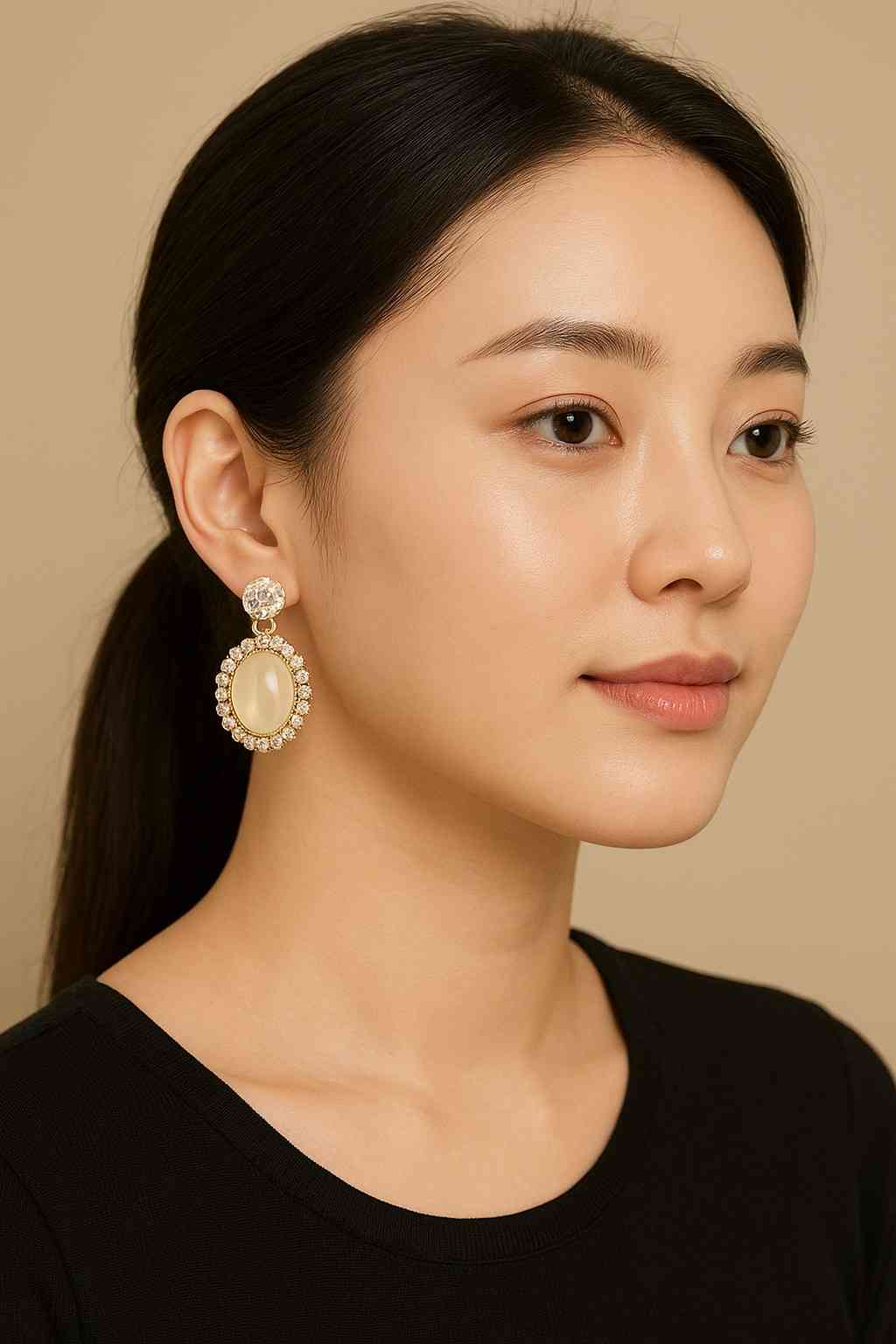 Golden Stone Korean earring