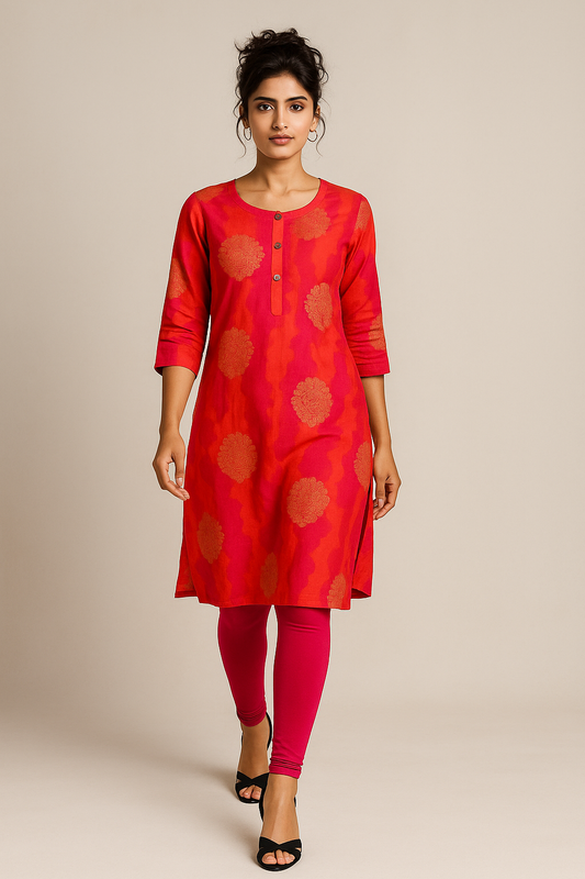 Shining Red Kurta