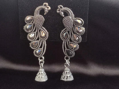 Oxidized Peocock Earring