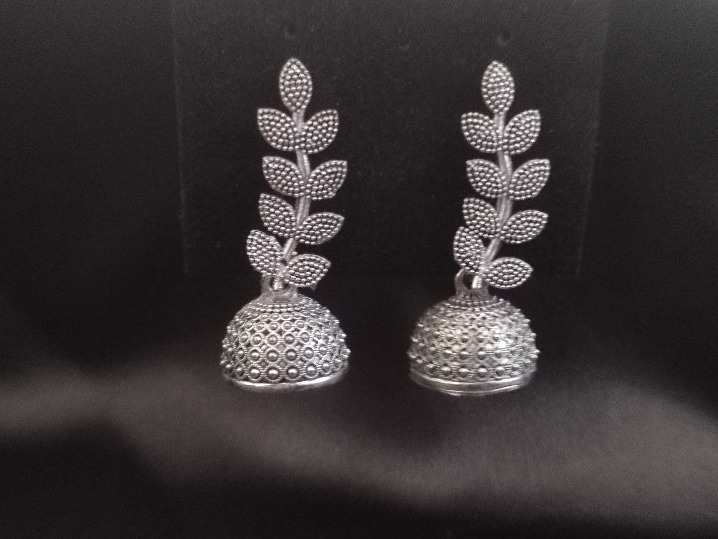 Oxidized Leaf Earrings