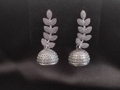 Oxidized Leaf Earrings