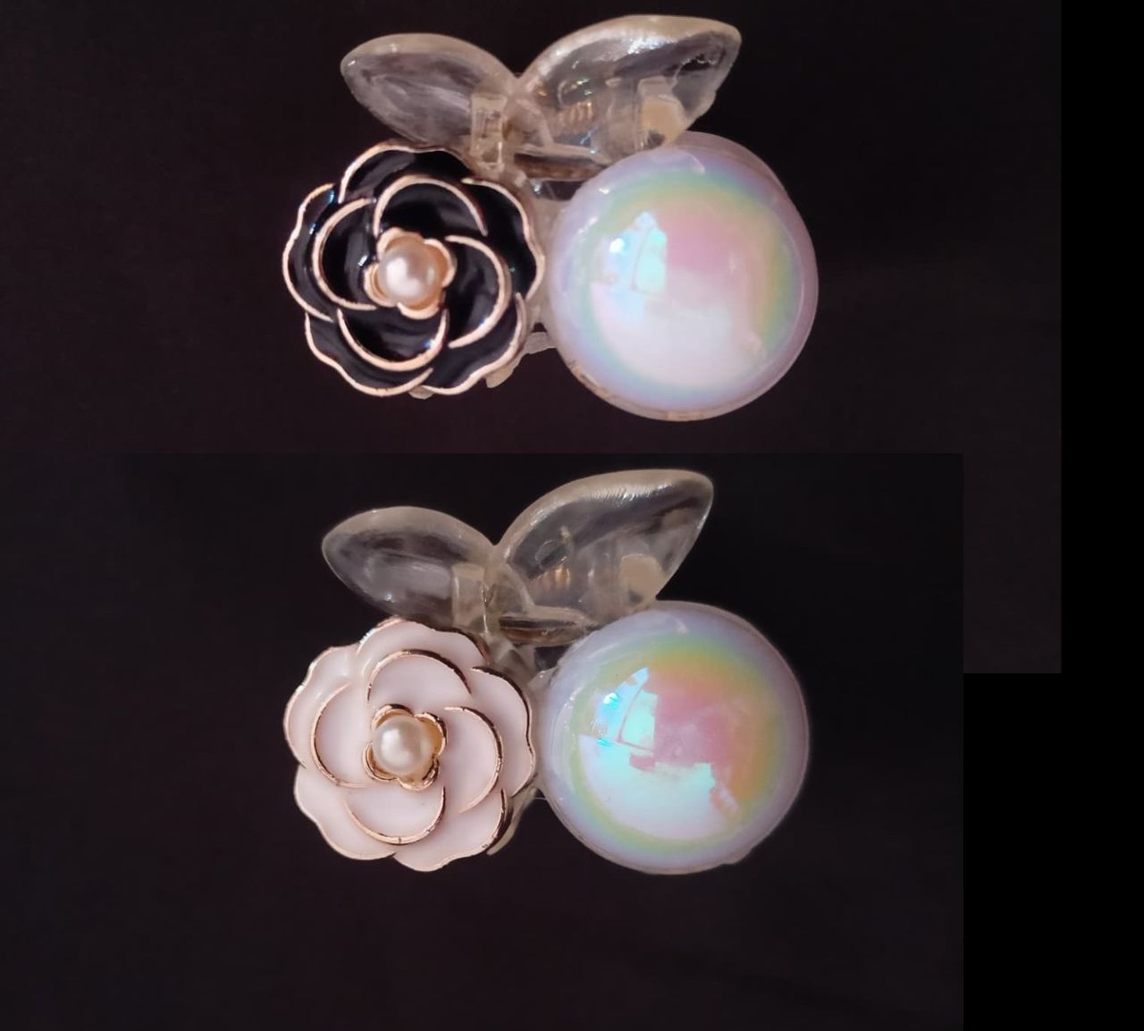Korean black & white Rose Clutchers