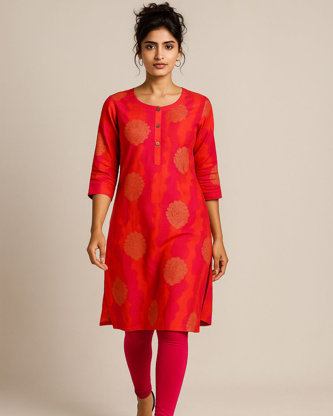 Shining Red Kurta
