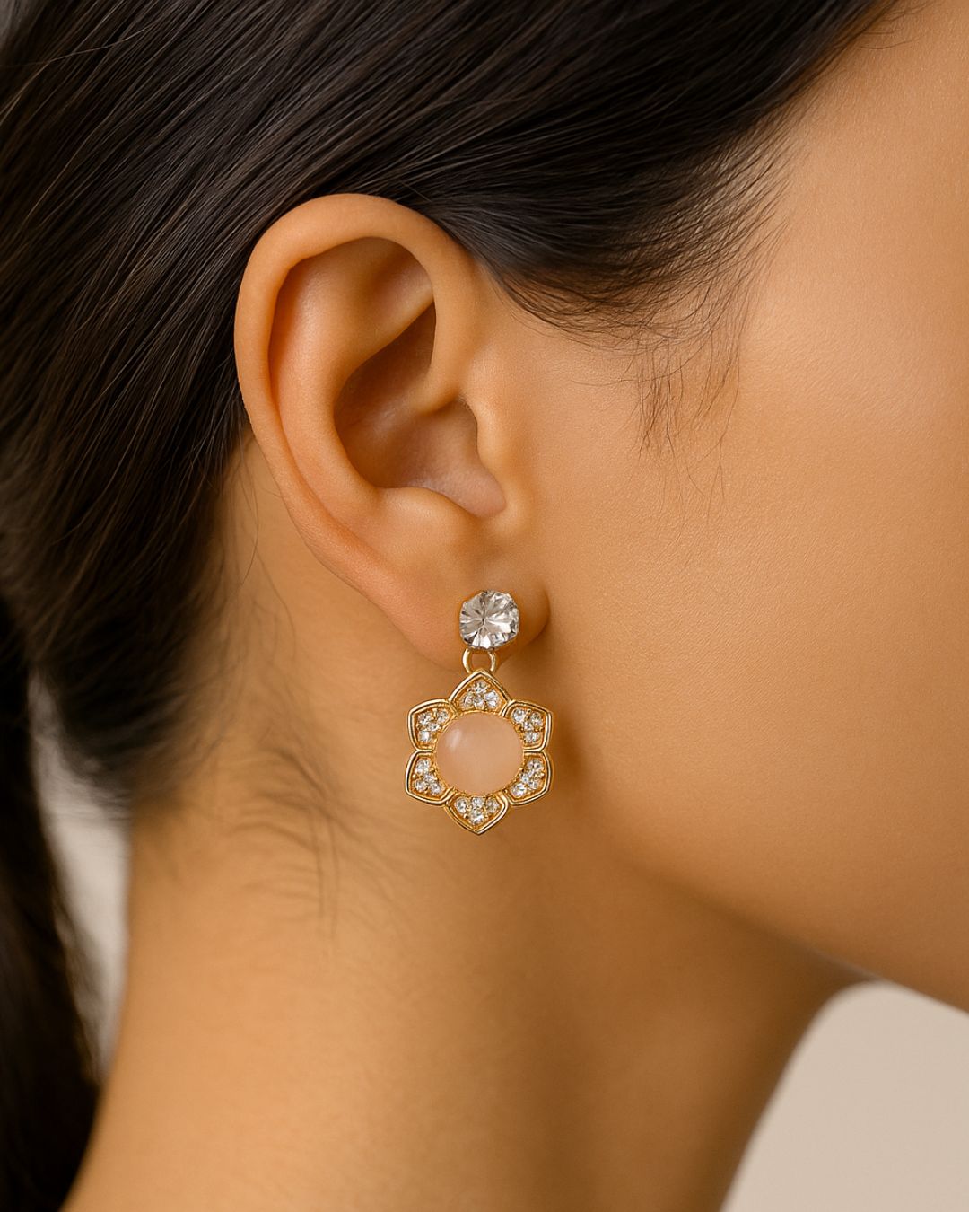 Golden Stone Korean earring