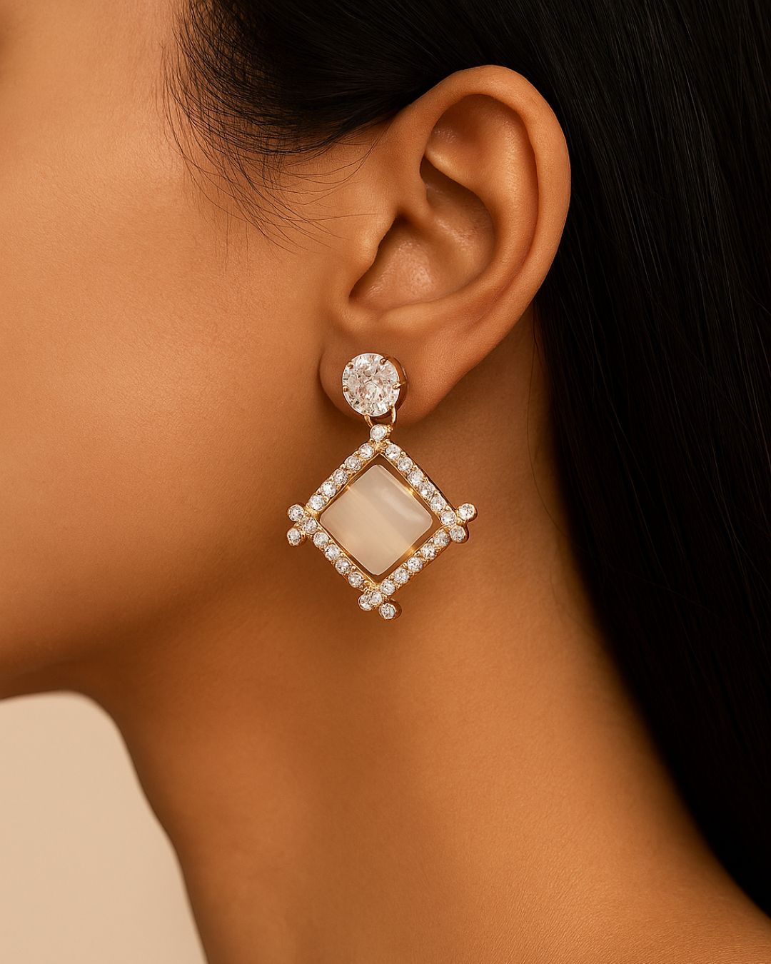 Golden Stone Korean earring