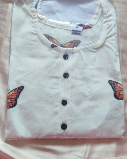 White Butterfly Kurti