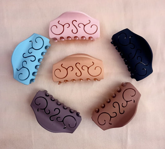 Matte FloralCurl Claw Clips