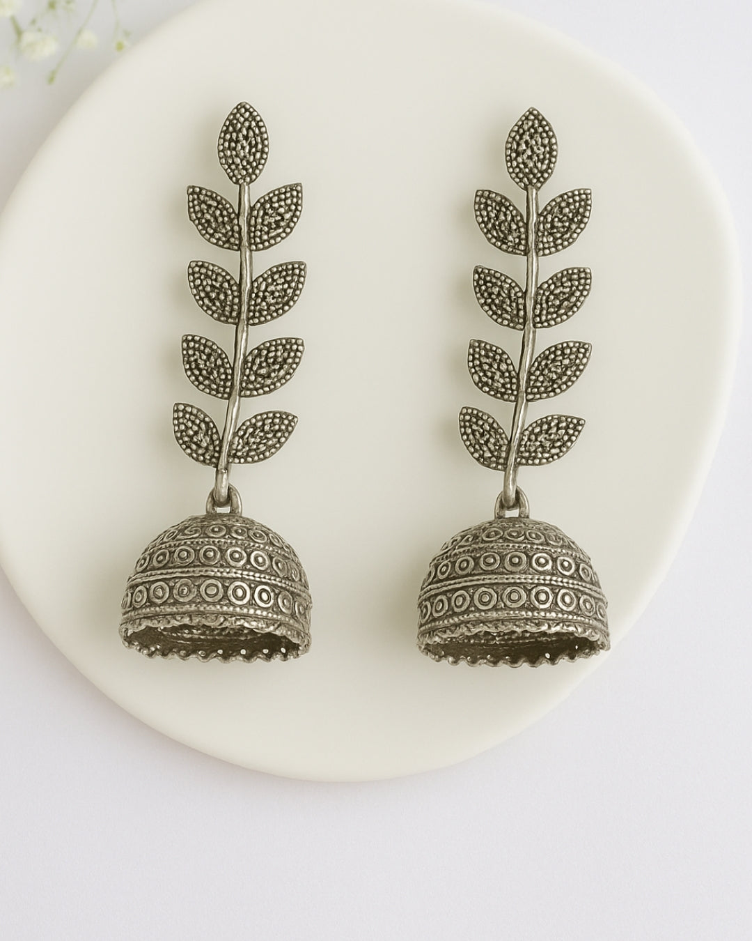 Oxidized Leaf Earrings